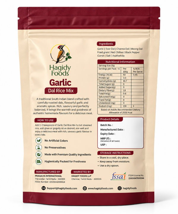 Garlic Dal Rice Mix