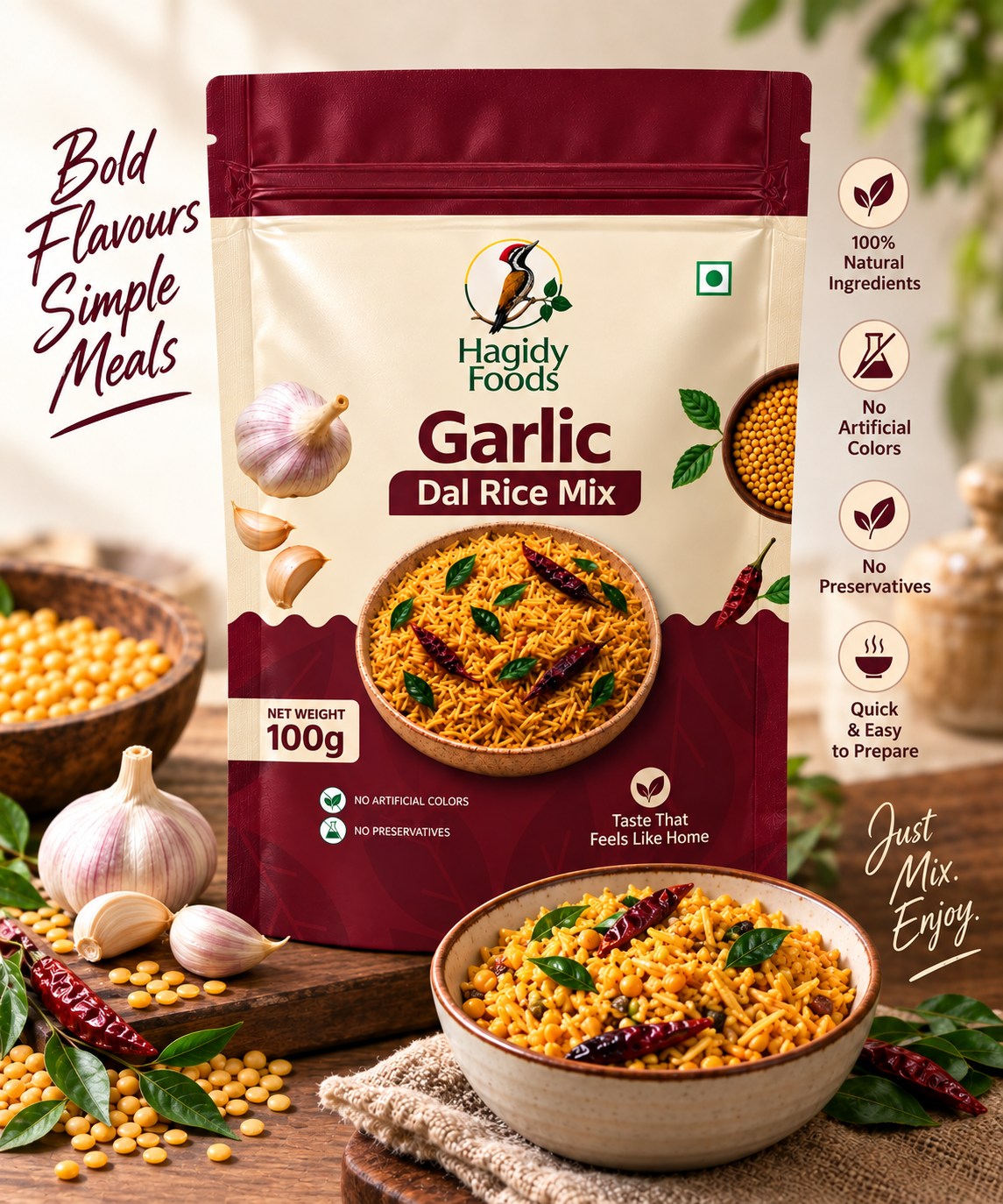 Garlic Dal Rice Mix